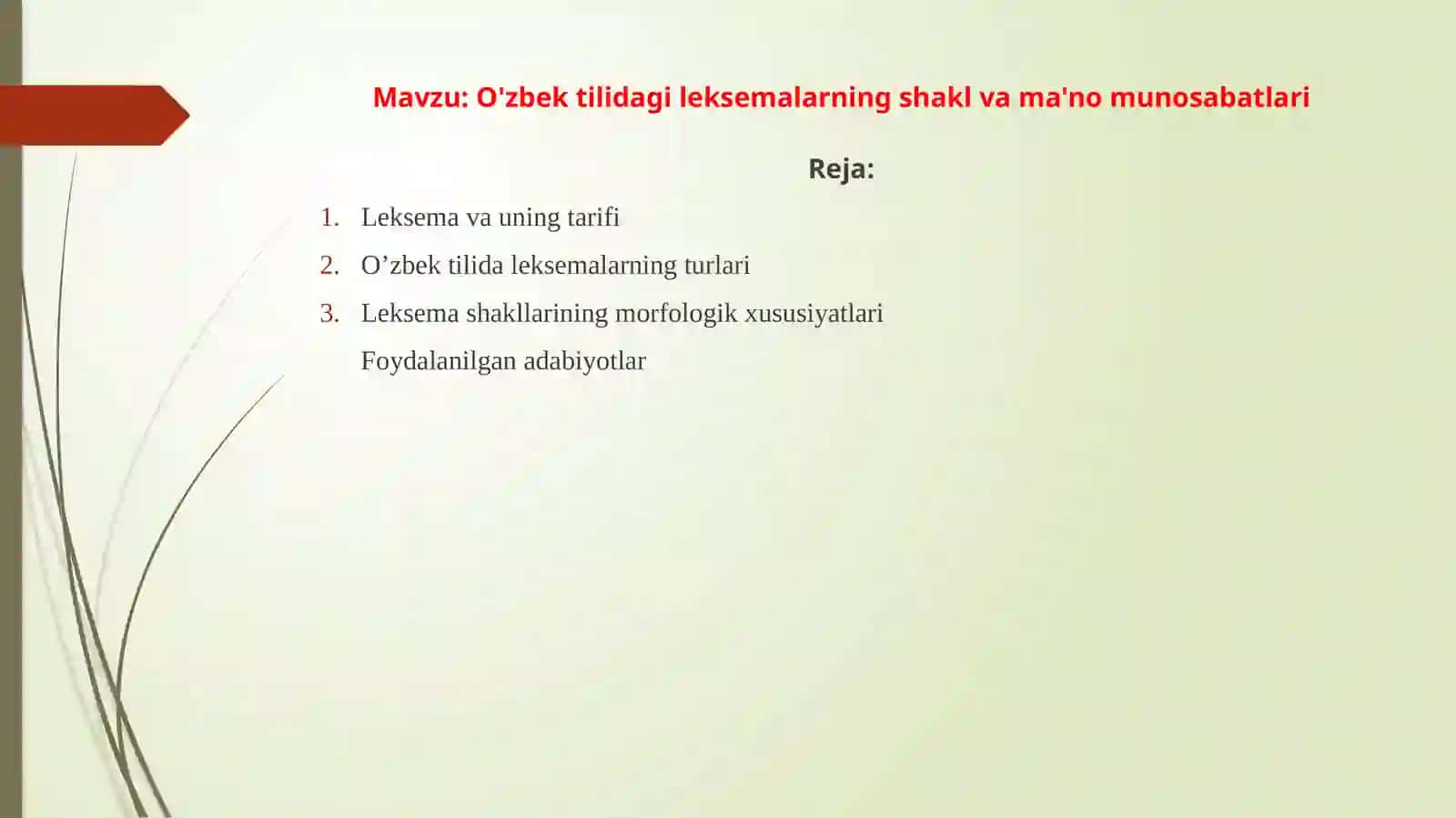 O'zbek tilidagi leksemalarning shakl va ma'no munosabatlar 2