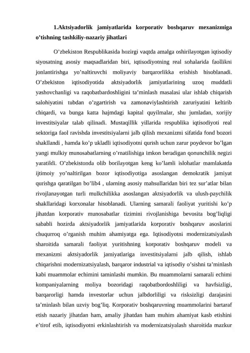 Aktsiyadorlik jamiyatlarida korporativ boshqaruv mexanizmi 2