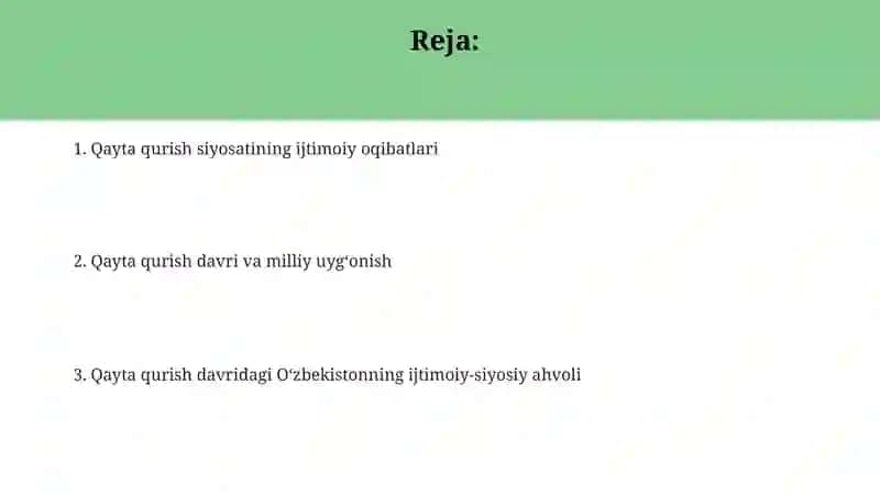 Qayta qurish siyosati va ijtimoiy oqibatlari 2