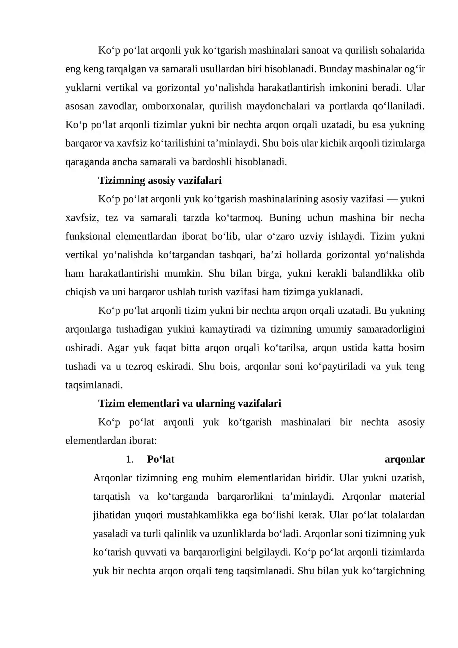 Ko'p po'lat arqonli yuk ko'tgarish mashinalari 2