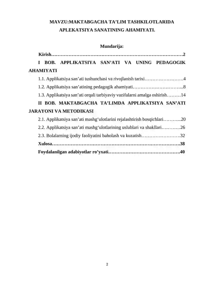 MAKTABGACHA TAʼLIM TASHKILOTLARIDA APLEKATSIYA SANATINING AHAMIYATI 2