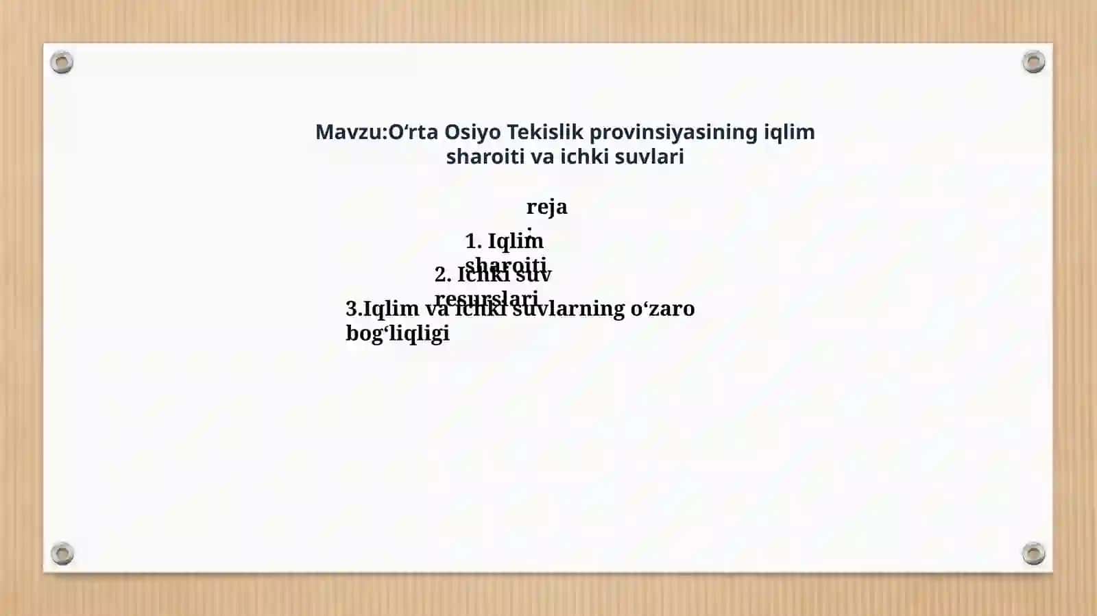 Tabiiy geografiya fanidan ta'lim 2