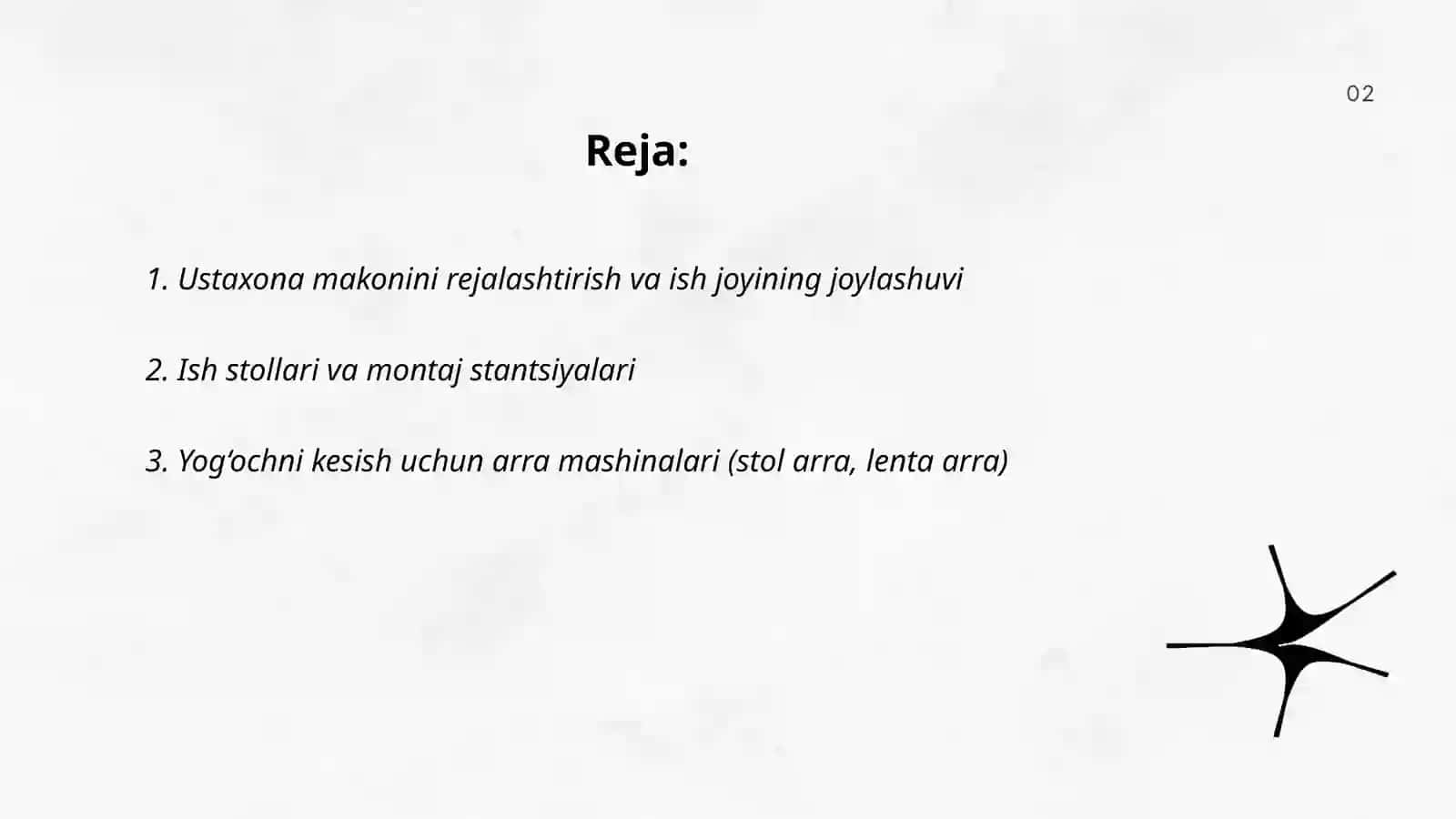 DURADGORLIK USTAXONASIDA ISH O'RNI VA JIHOZLARI 2