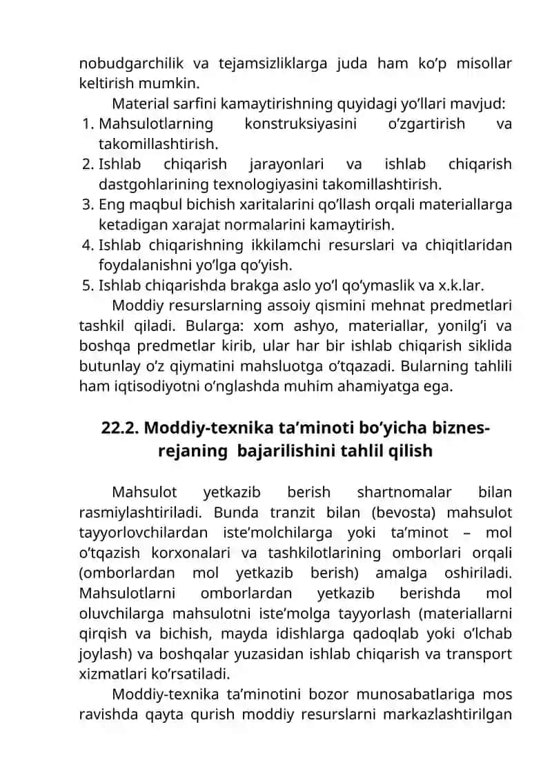 KORXONANING MODDIY RESURSLAR BILAN TA’MINLANGANLILIGI VA ULARDAN FAYDALANISH SAMARADORLIGINING TAHLILI 2