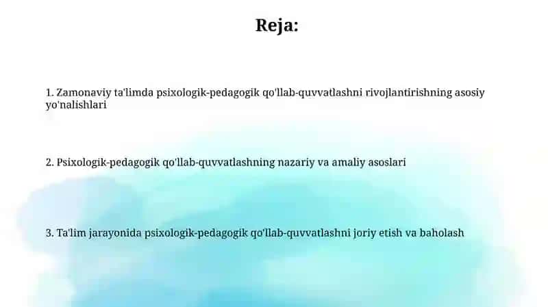 Zamonaviy ta'limda psixologik-pedagogik qo'llab-quvvatlashni rivojlantirish 2