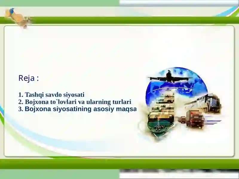 Oʻzbekistonning asosiysavdohamkorlaribilantashqisavdohajmi 2