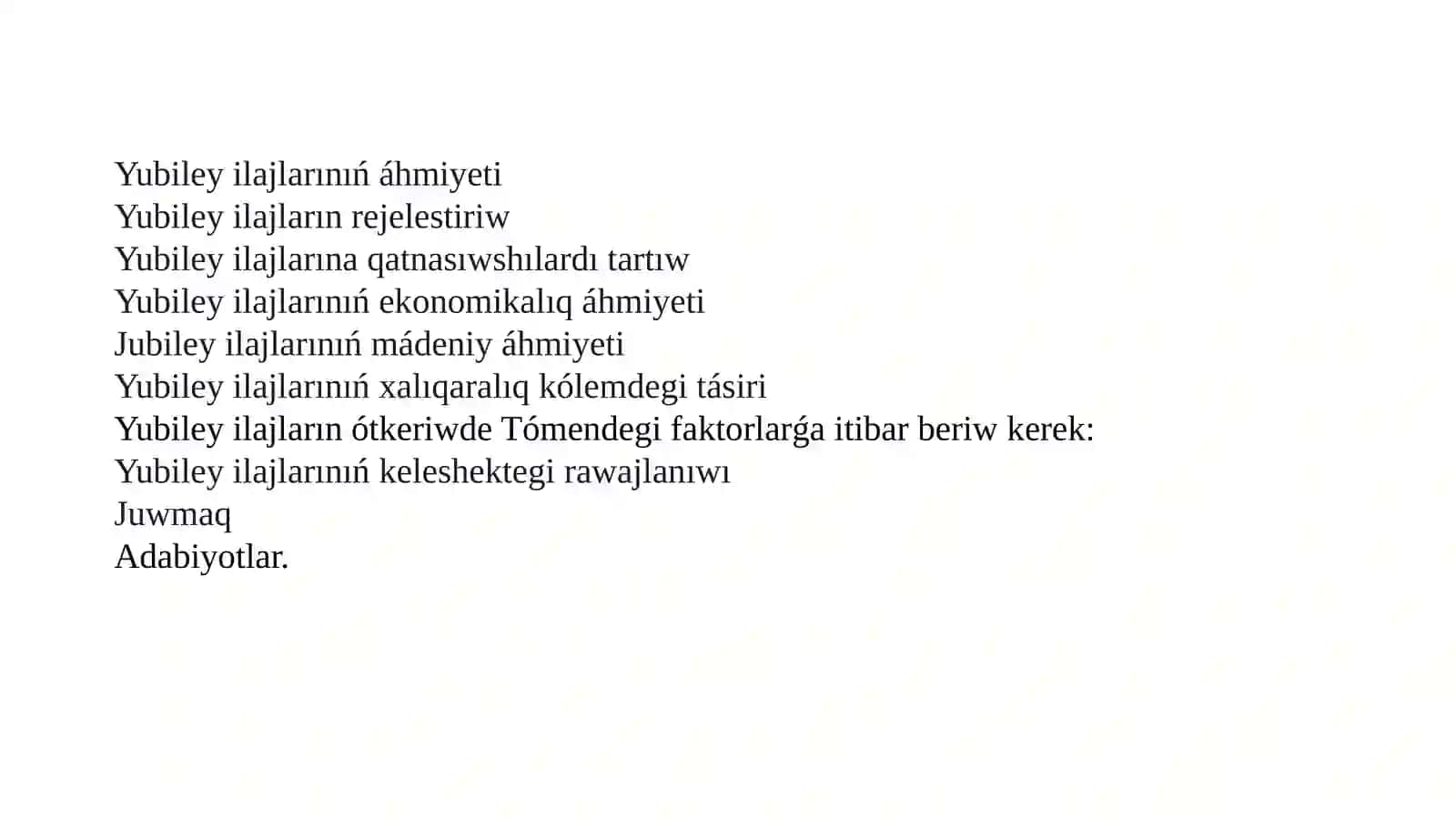 Tariyxıy qalalardıń yubileylerin Xalıq aralıq kólemde ótkeriw 2