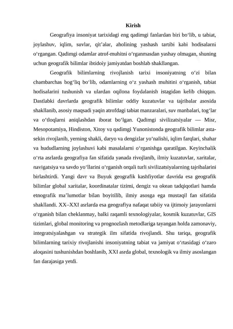 Geografik bilimlarning rivojlanish tarixi 2