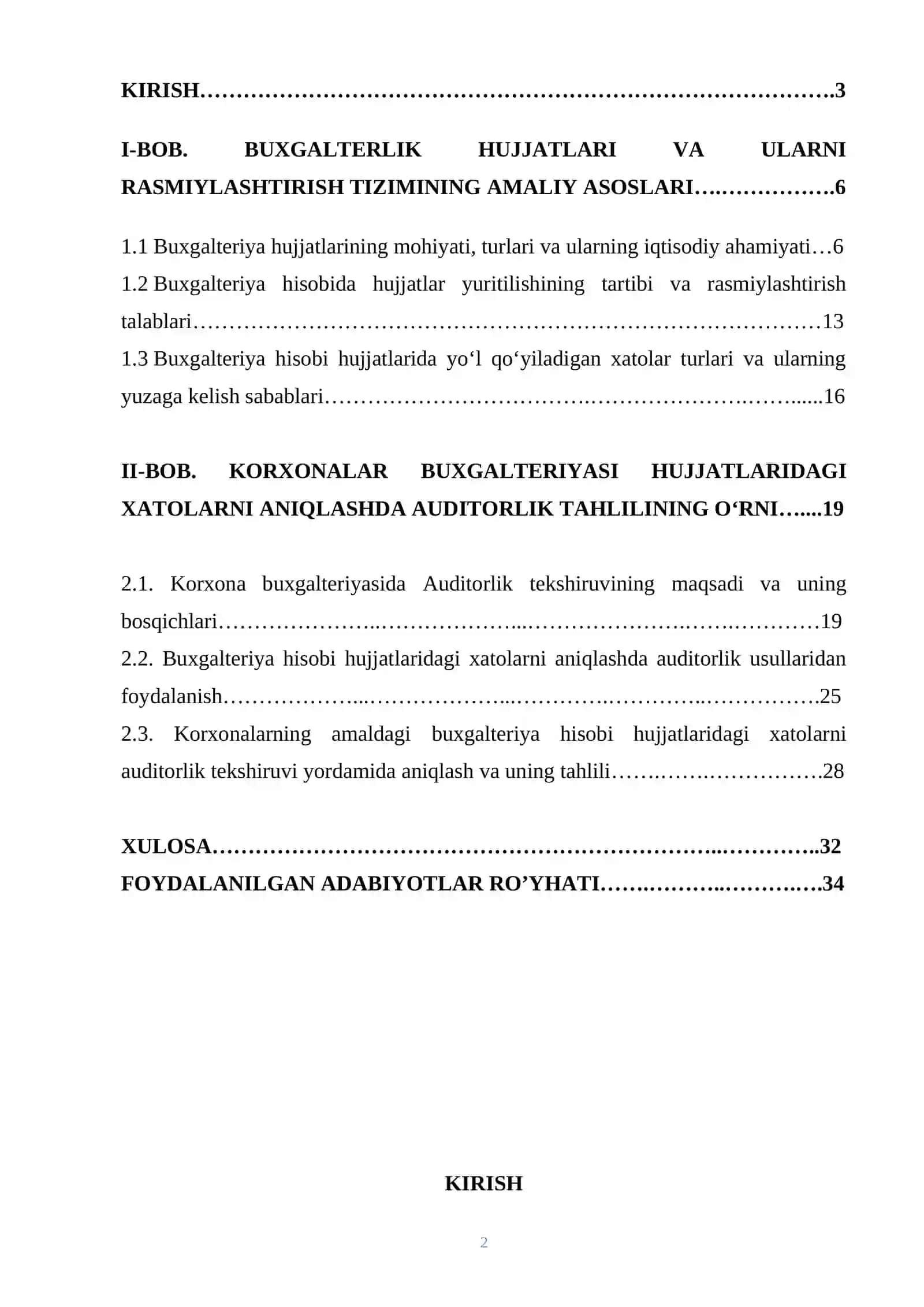 Buxgalterlik hujjatlarini rasmiylashtirishdagi xatolar va ularning auditorlik tahlili 2