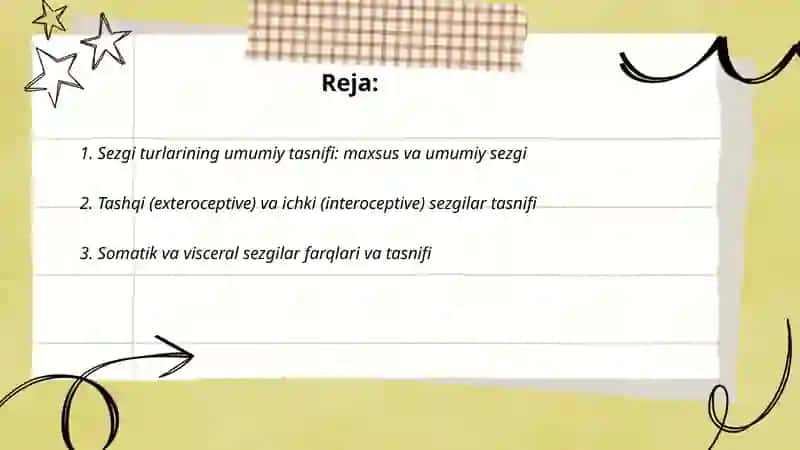 Sezgi turlari va ularning tasnifi 2
