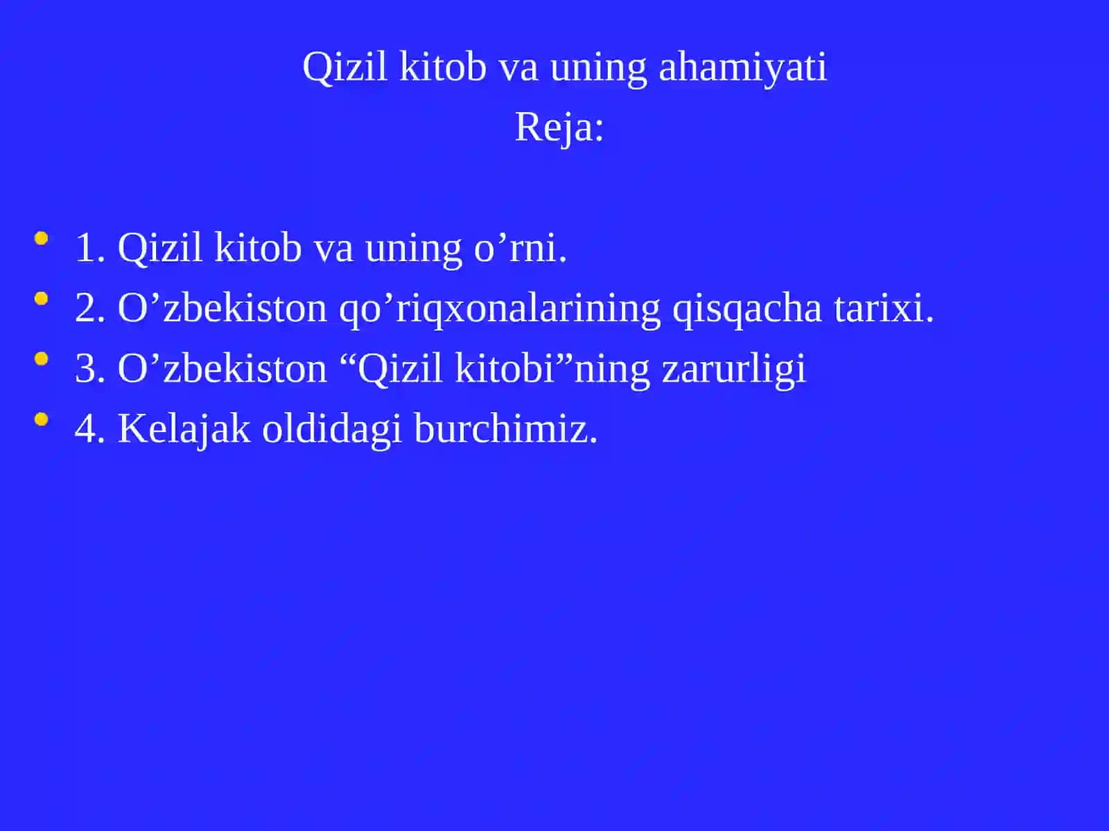 KIRISH FANNING MAQSAD VA VAZIFALARI, QIZIL KITOBNING YARATILISHI TARIXI 2