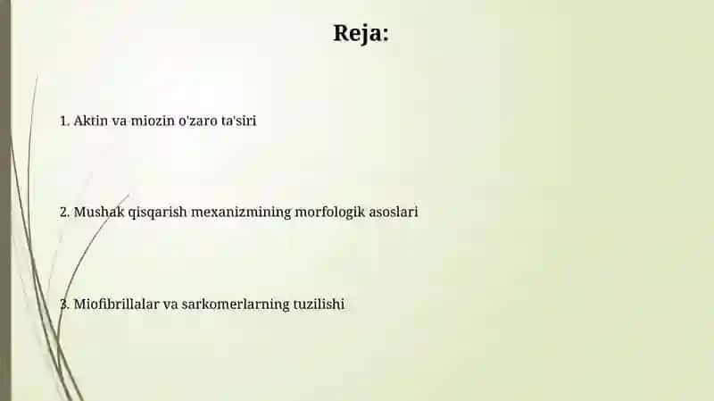 Mushak qisqarish mexanizmining morfologik asoslari 2
