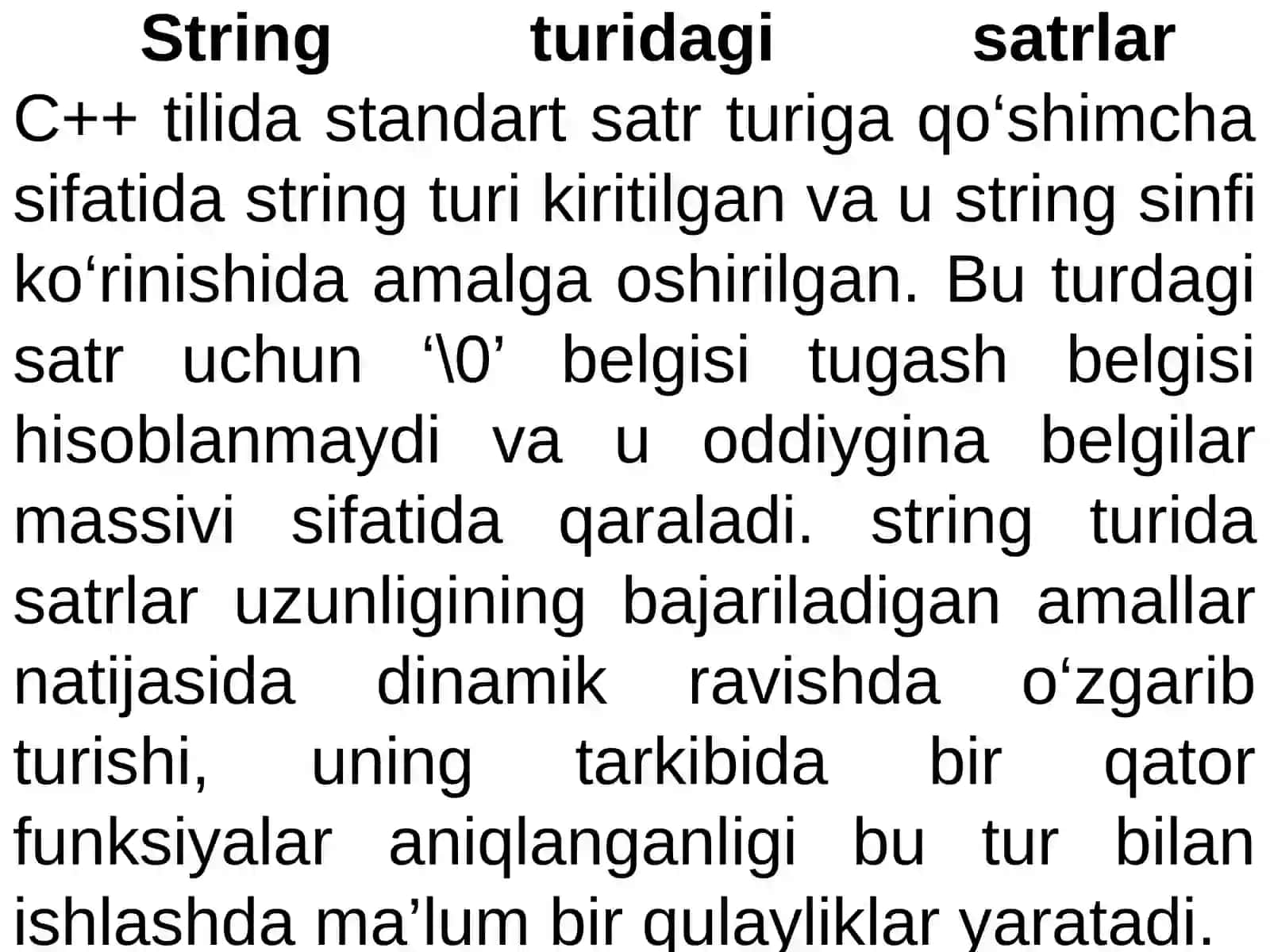 String turidagi satrlar 2