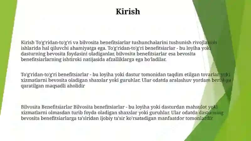 Birinchi Va Ikkinchi Darajadagi Manfaatdor Tomonlar 2