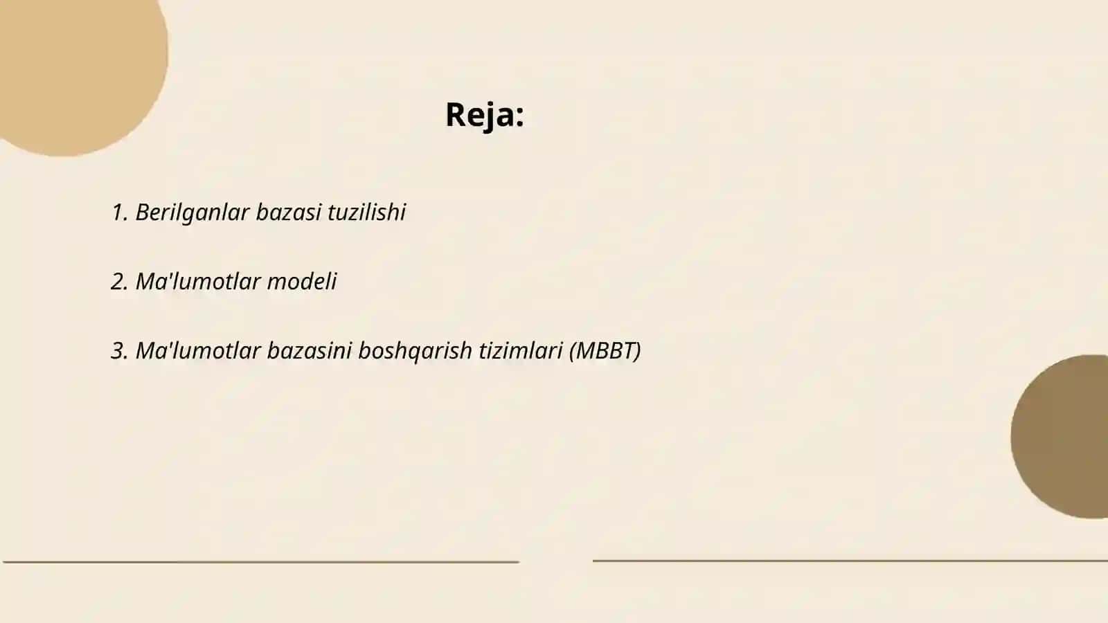 Berilganlar bazasi 2