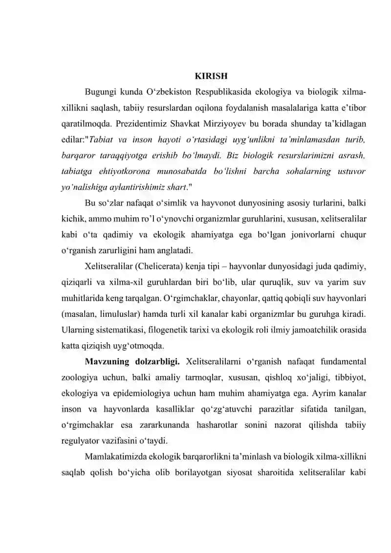 Xellitseralilar (chelitserata) kenja tipi sistematikasi, filogenetikasi va ekologiyasi 2