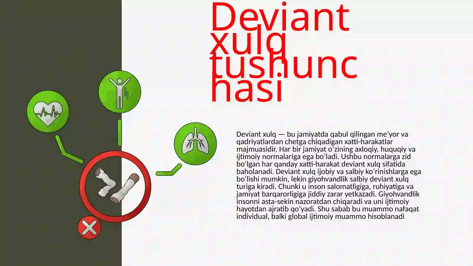 Giyohvandlik deviant xulq shakli sifatida. 2