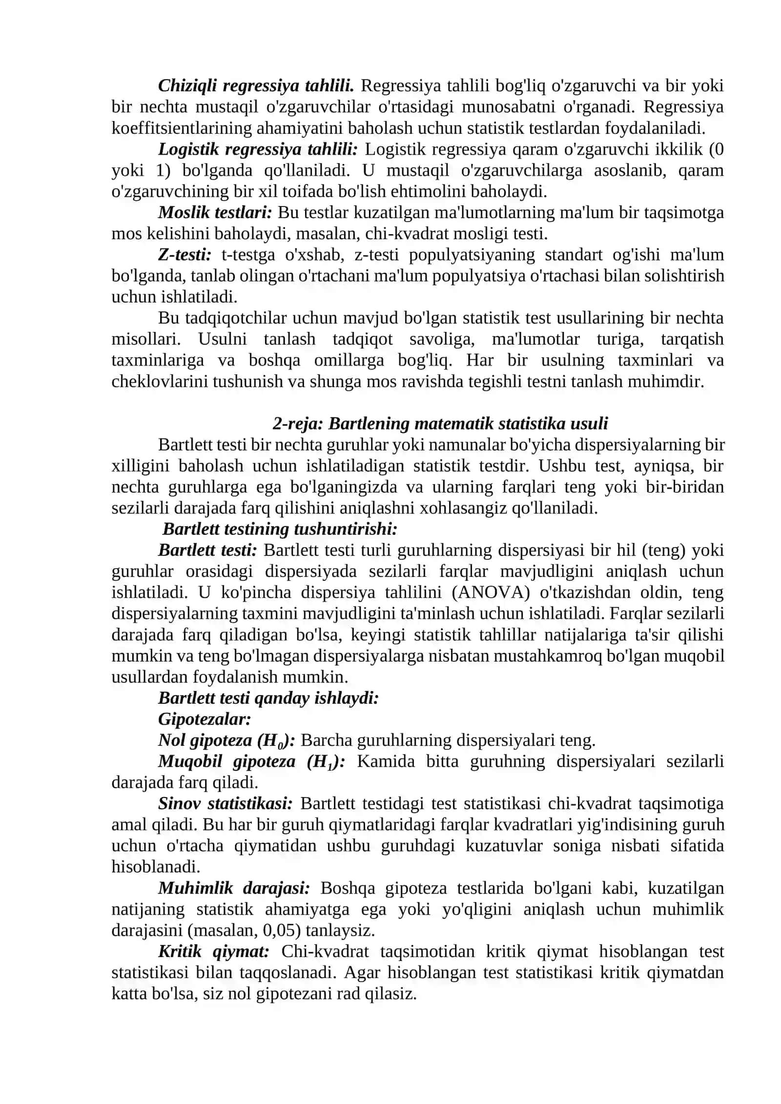 STATISTIK TEKSHIRISH USULLARI 2