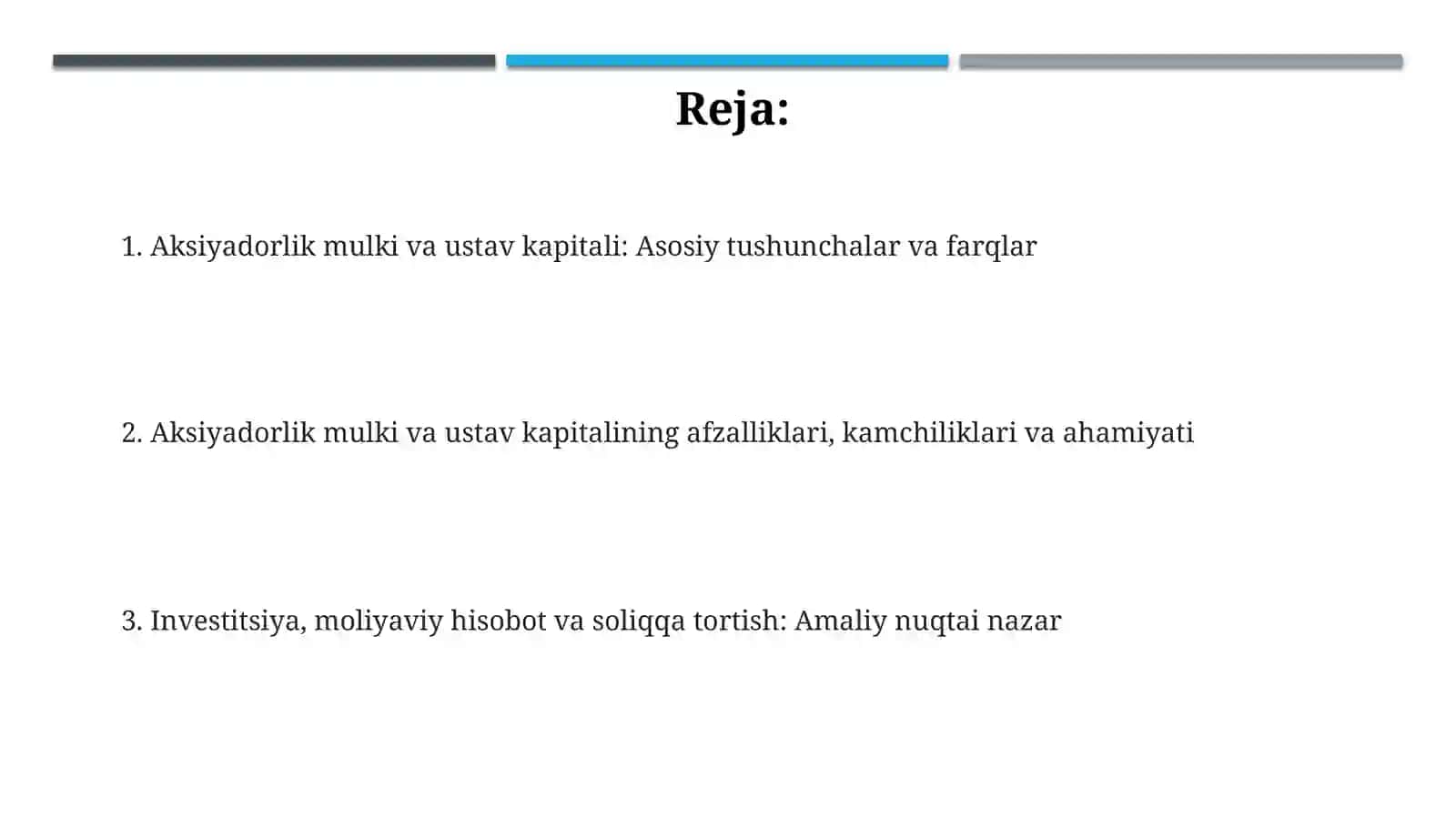 Aksiyadorlik Mulki va Ustav Kapital 2
