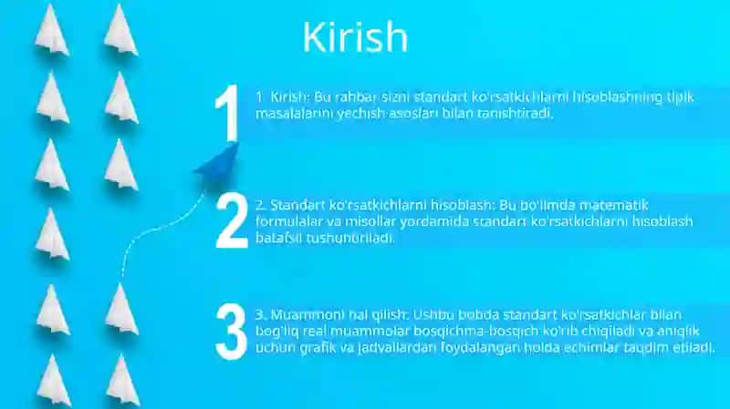 Standartlashtirilgan Ko'Rsatkichlarni Hisoblash Muammolarini Hal Qilish 2