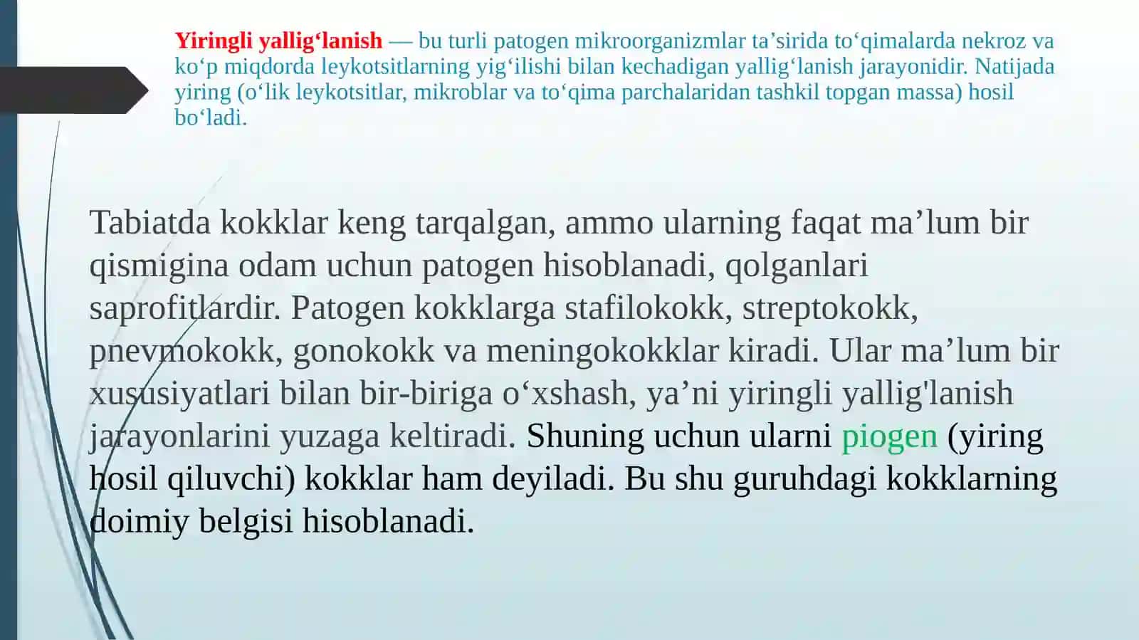Yiringli yalig‘lanish kasaliklarni keltirib chiqaruvchi mikroorganizmlar 2