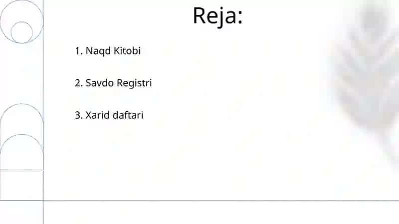 Buxgaletiyaga hisobi regosterlari va shakkilar 2
