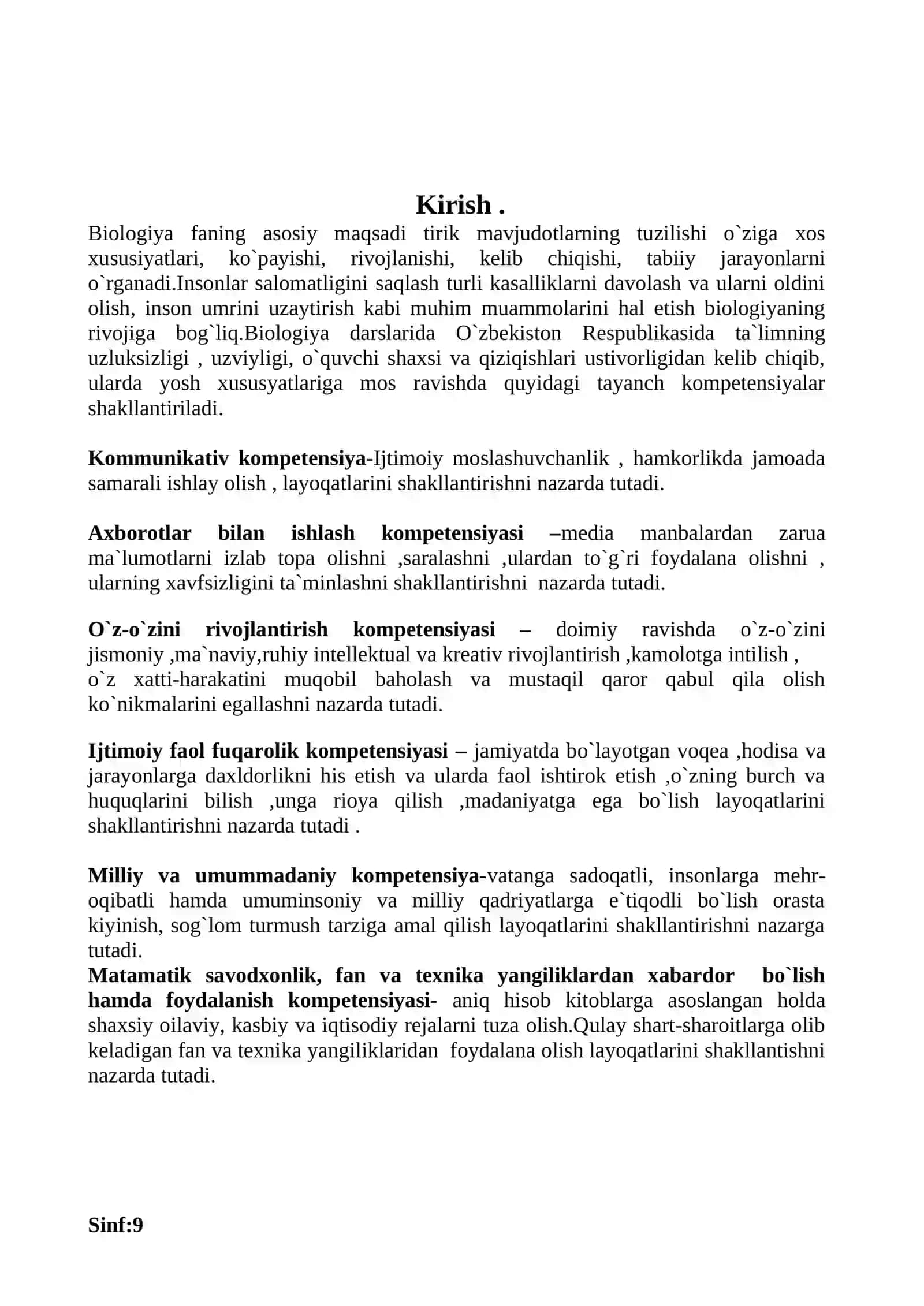 9-sinf Biologiya fanidan Odamdagi irsiy kasalliklar ochiq dars ishlanmasi 2