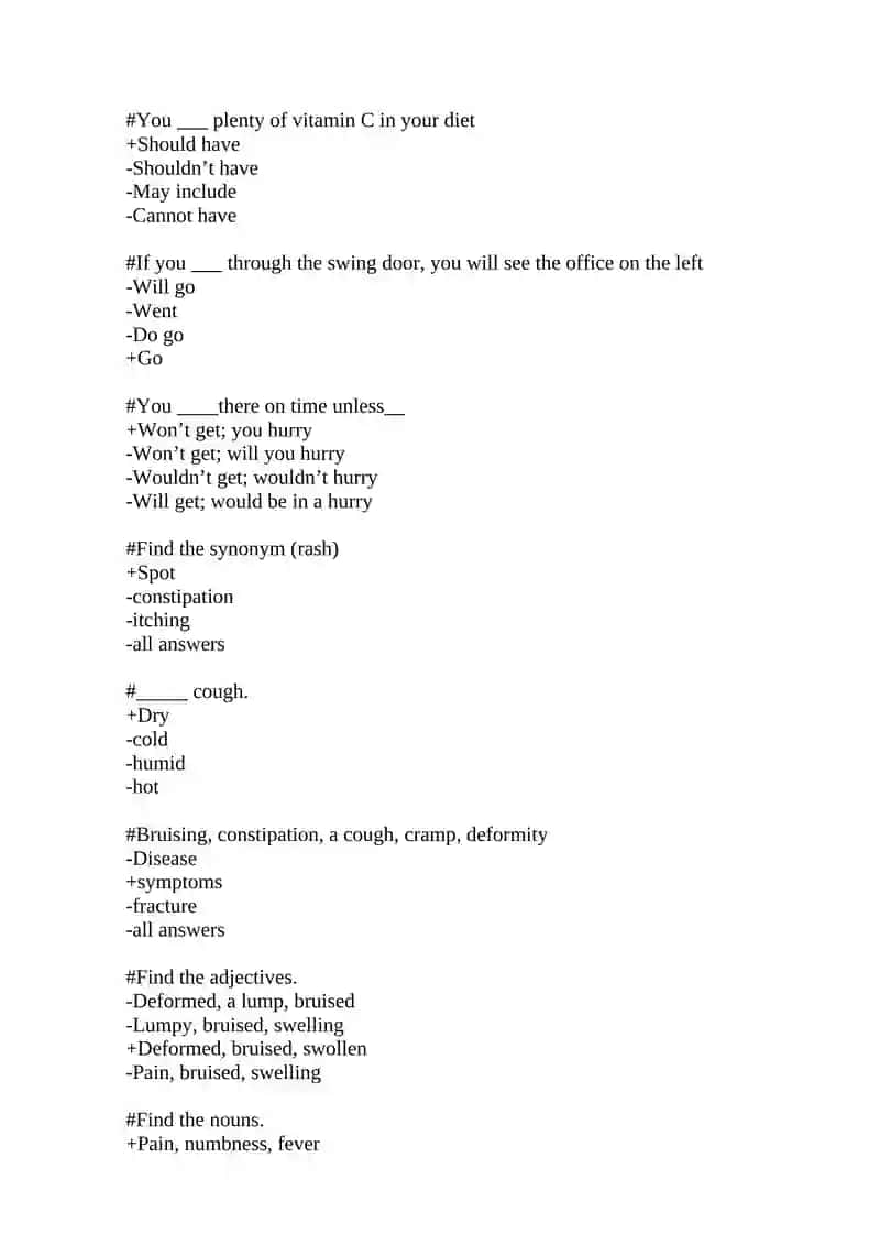 Tests for mid-term exam 2