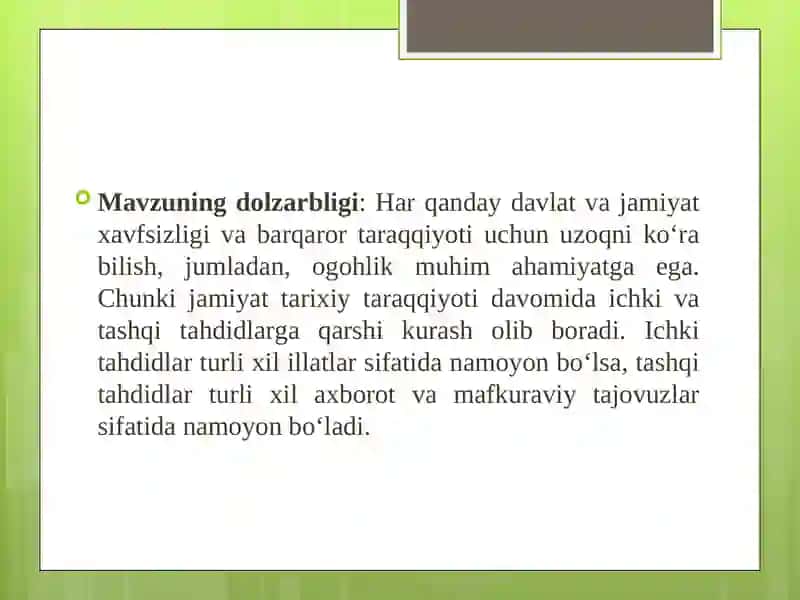Ogohlik – davr talabi 2