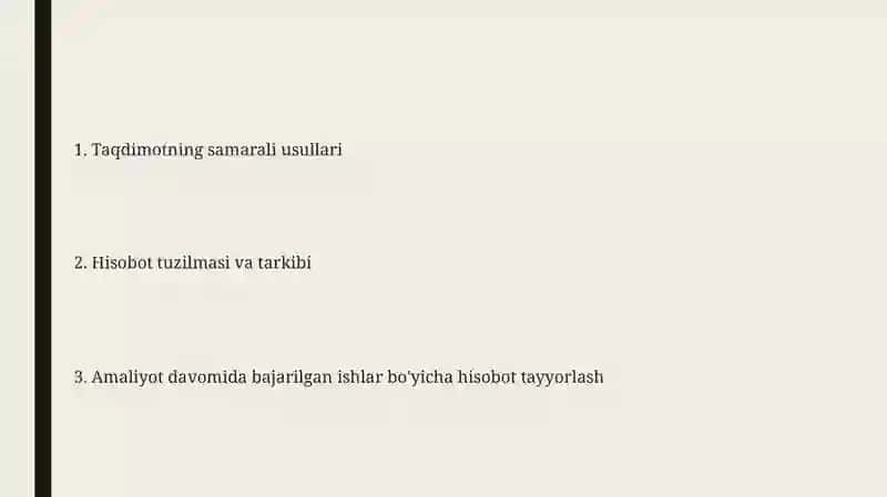 Taqdimotning samarali usullari 2