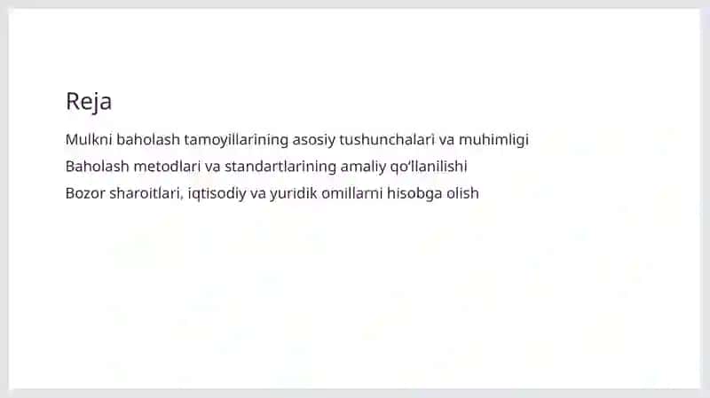 Mulkni baholash tamoyillari 2