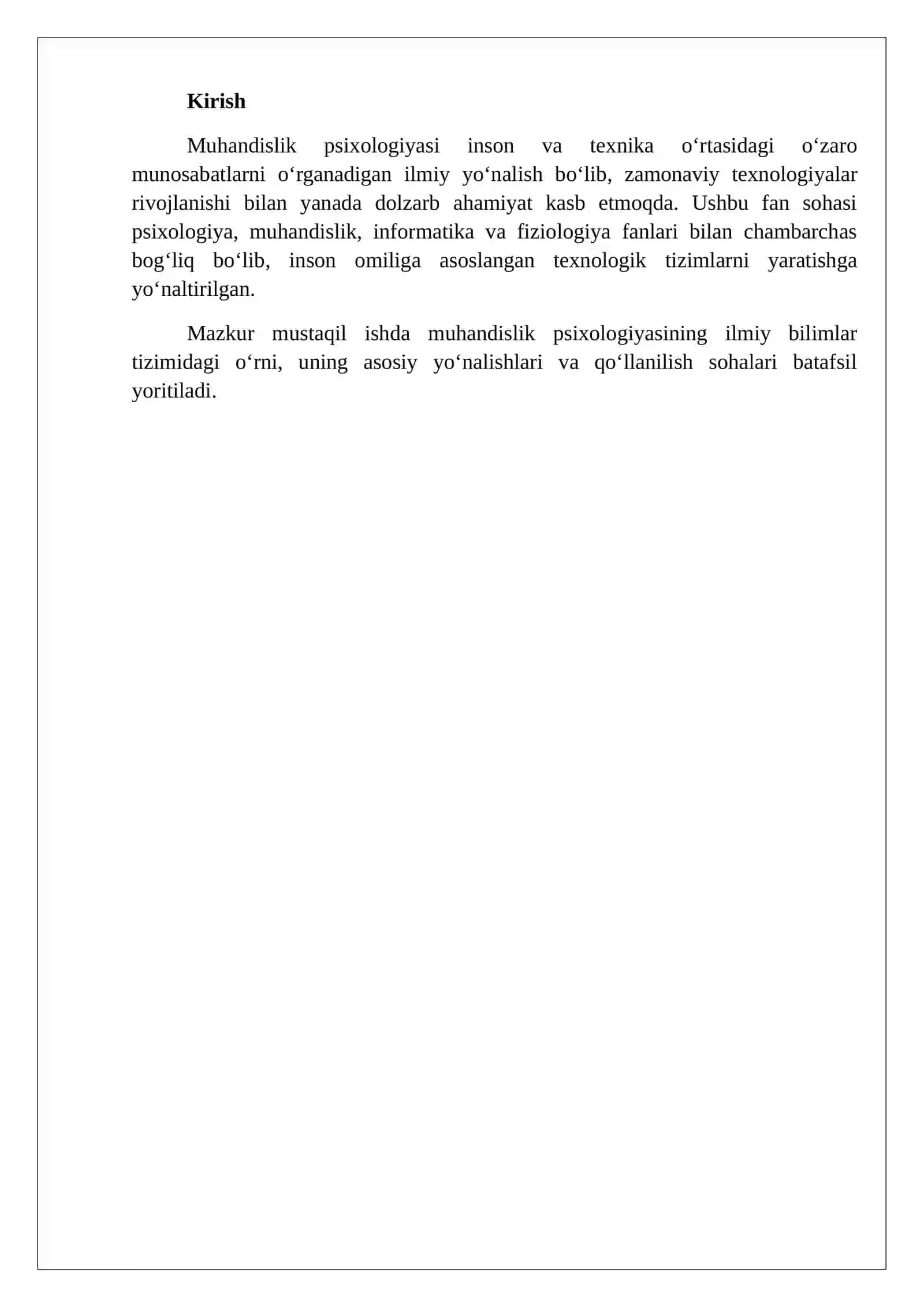 Muhandislik Psixologiyasining Ilmiy Bilimlar Tizimidagi O‘rni 2