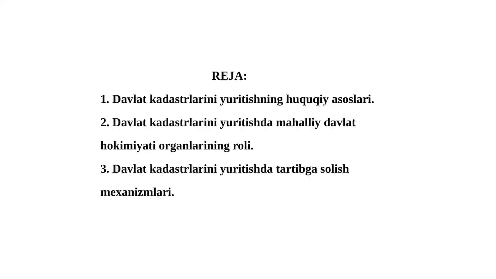 Mahalliy davlat hokimiyati organlarining davlat kadastrlarini yuritish sohasidagi vakolatlari 2