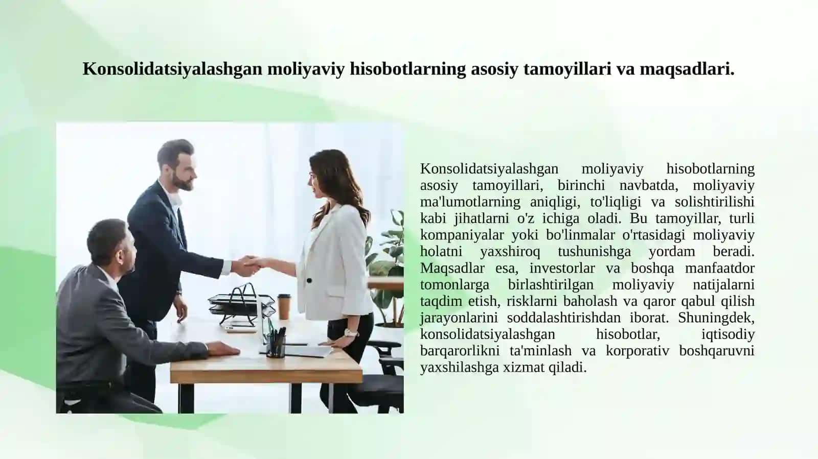 10-sonli MHHS Konsolidatsiyalashgan moliyaviy hisobot standartlarining mazmuni va qo'llanilishi haqida 2