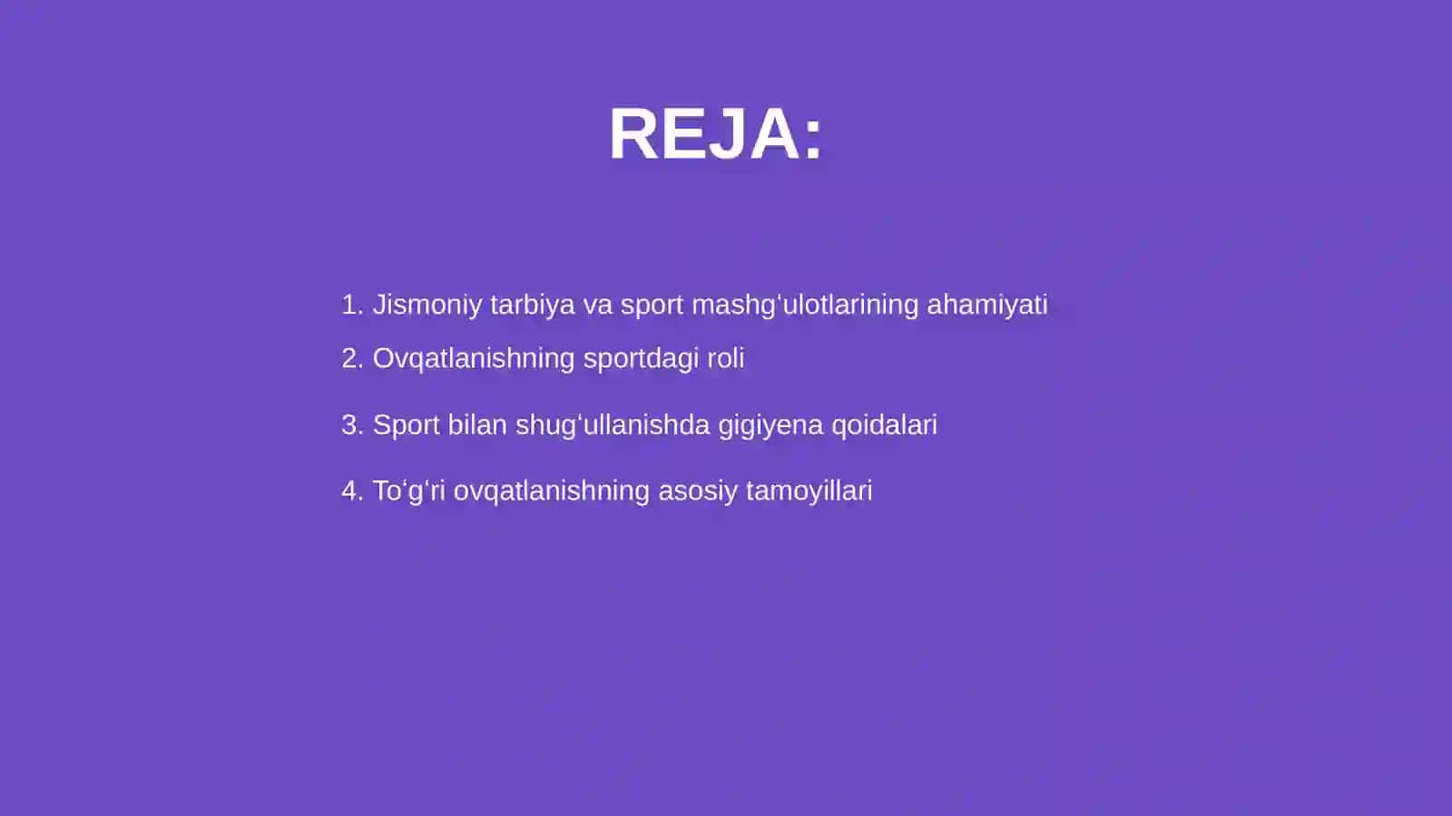 Jismoniy tarbiya va sport mashgʻulotlari davrida ovqatlsnish gigiyenasi 2