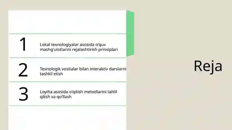 Lokal texnologiyalar asosida o'quv mashg'ulotlarini rejalashtirish prinsiplari 2