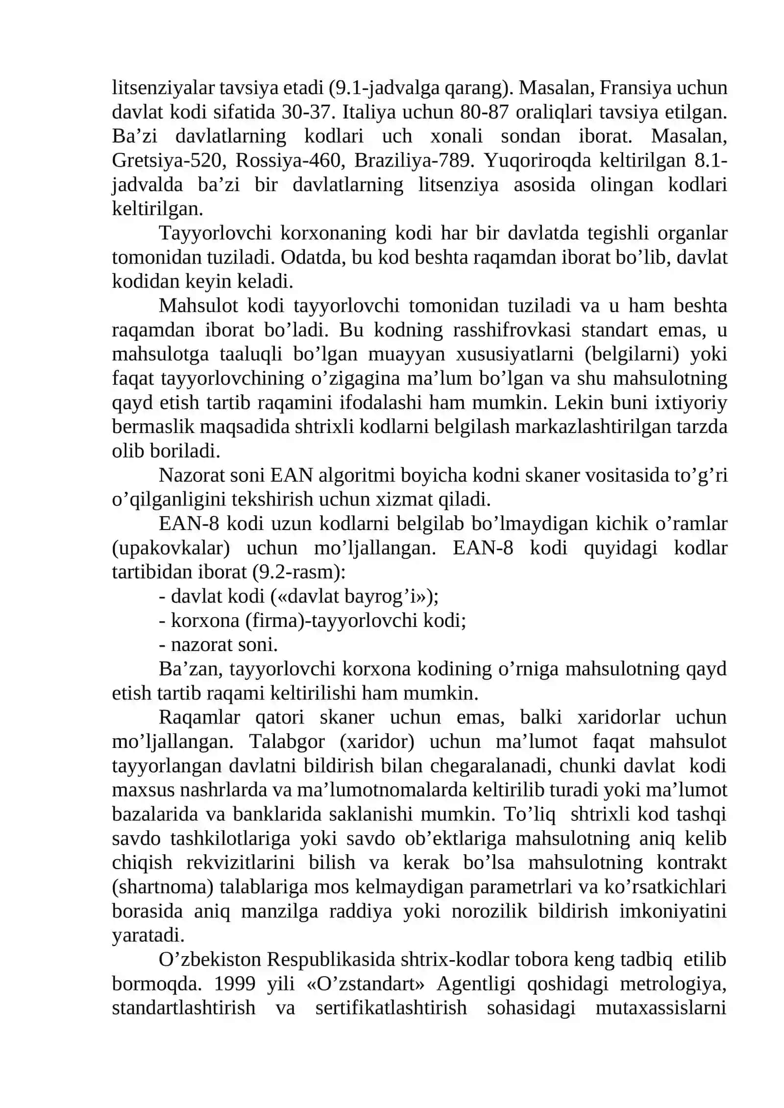 Mahsulot haqidagi ma'lumotni standartlashtirish va kodlash 2