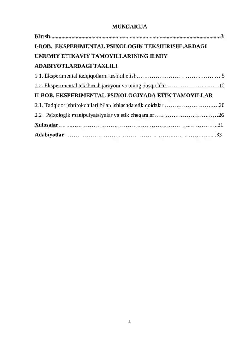 Eksperimental psixologik tekshirishlardagi umumiy etikaviy tamoyillar 2