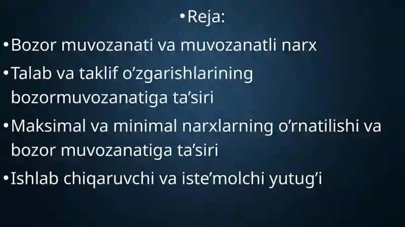 Bozor muvozanati, maksimal va minimal narxlar 2