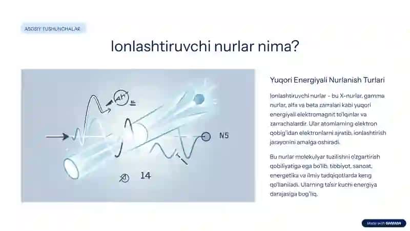 Ionlashtiruvchi nurlar biologik to'qimalarga ta'siri 2