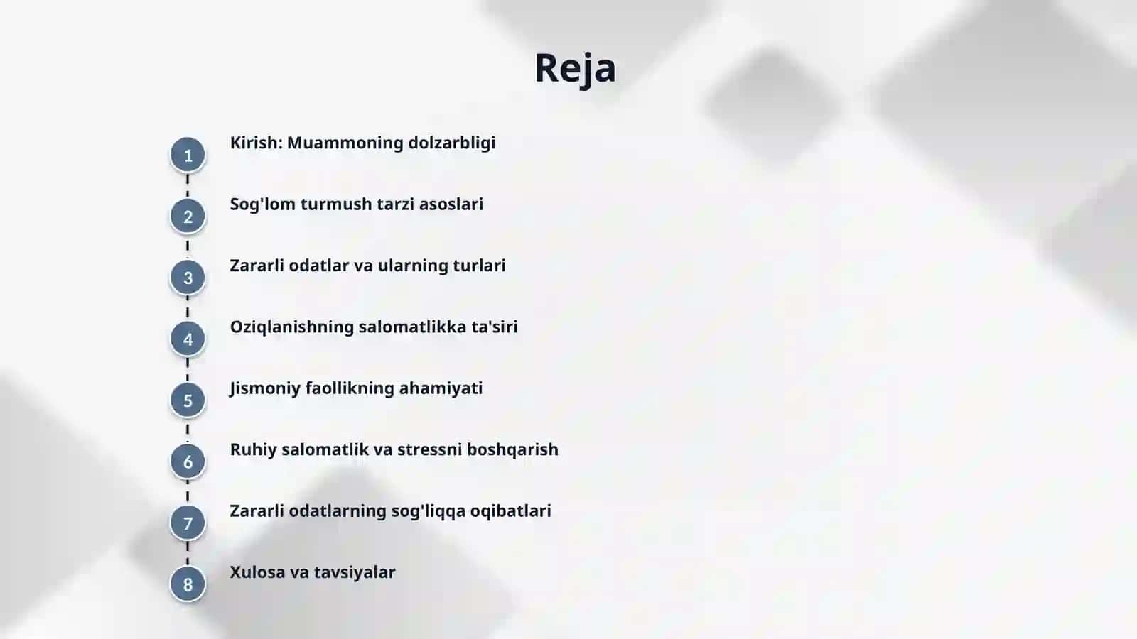Sog'lom turmush tarzi va zararli odatlarning oqibatlari 2