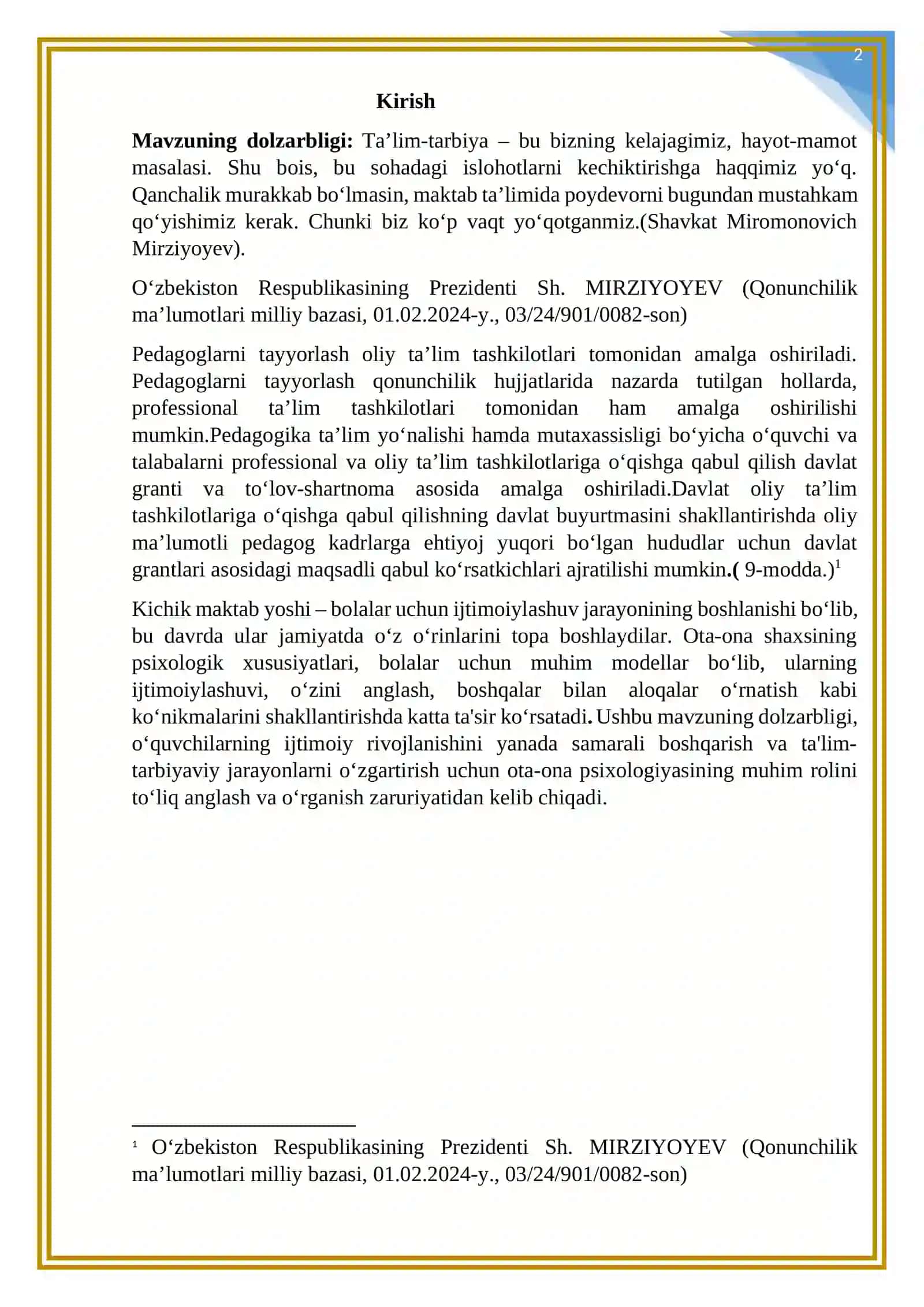 Kichik maktab yoshidagi bolalarni ijtimoiylashuviga ota-ona shaxsining psixologik xususiyatlari 2