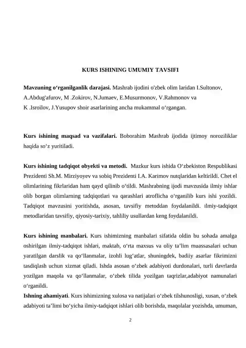 Mashrab lirikasida ijtimoiy norozilik talqini 2