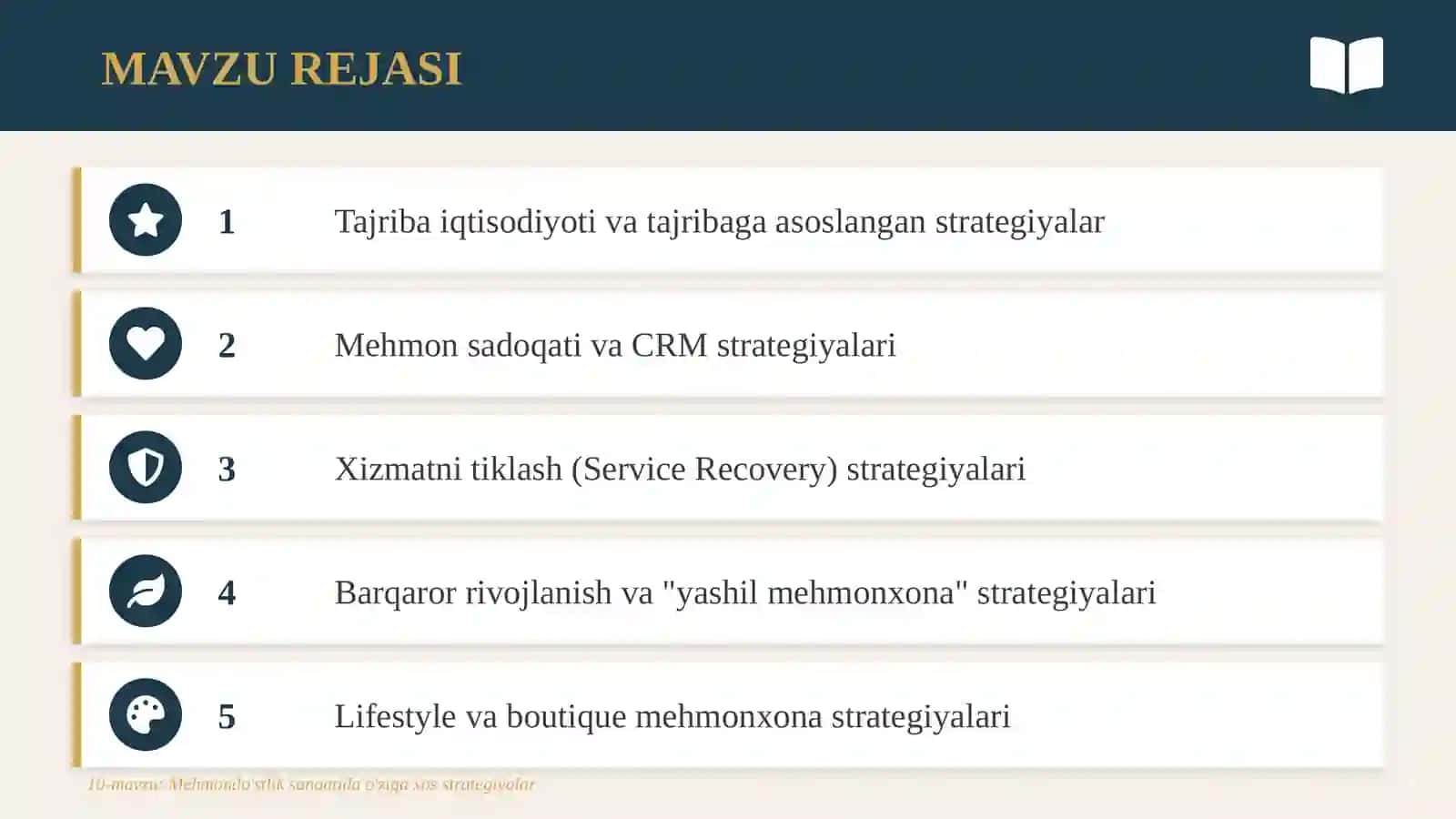MEHMONDO'STLIK SANOATIDA O'ZIGA XOS STRATEGIYALAR VA ULARNING QO'LLANILISHI 2
