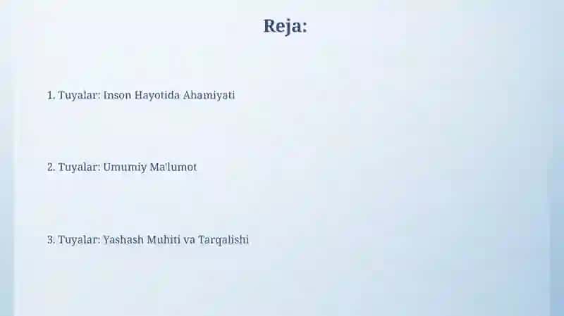 Tuyalar: Inson Hayotida Ahamiyati 2