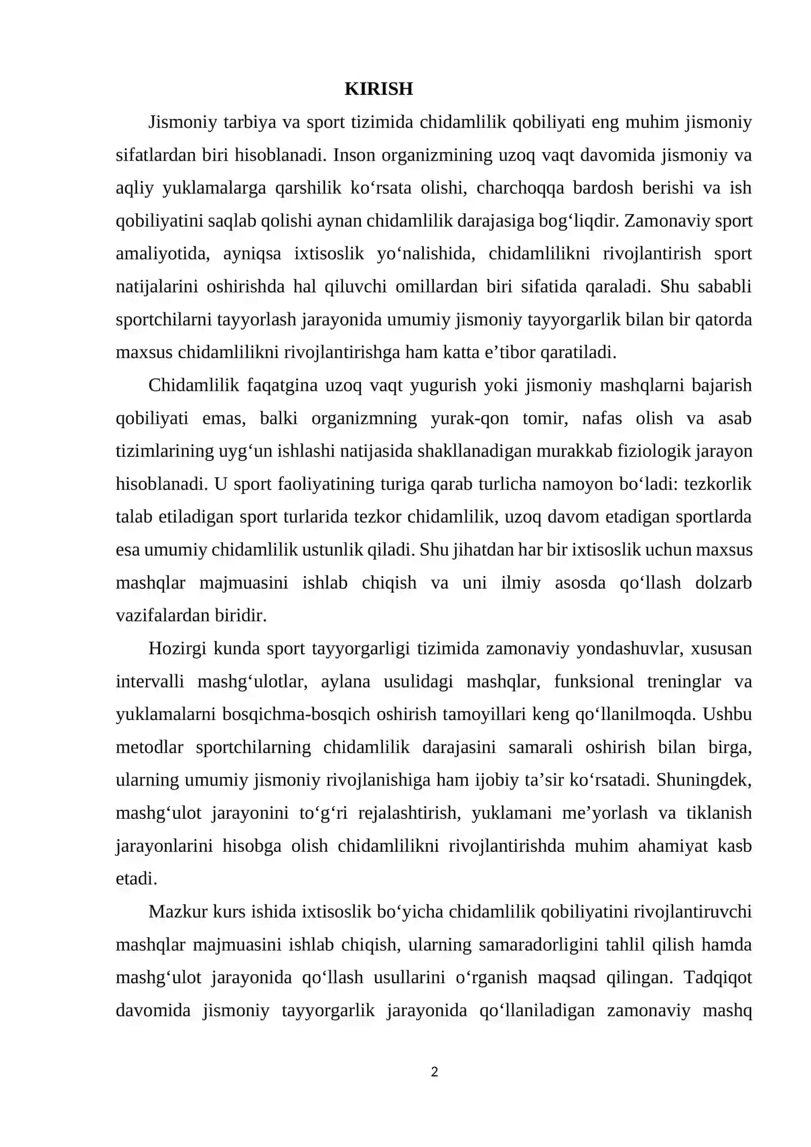 Chidamlilik qobiliyati rivojlantiruvchi mashqlar majmuasi 2