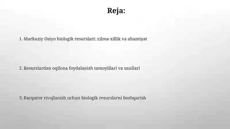 Markaziy Osiyo biologik resurslari 2