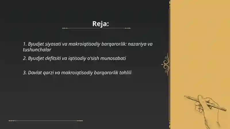 Byudjet siyosatini makroiqtidmsodiy barqarorligi 2