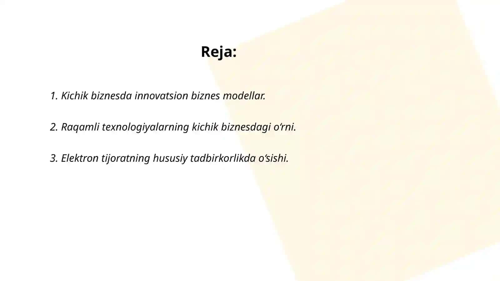 Kichik biznesda innovatsion biznes modellar 2