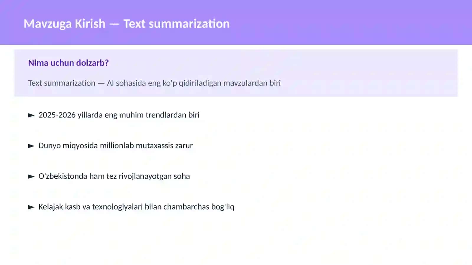 AI | NLP TABIIY TIL QAYTA ISHLASH 2